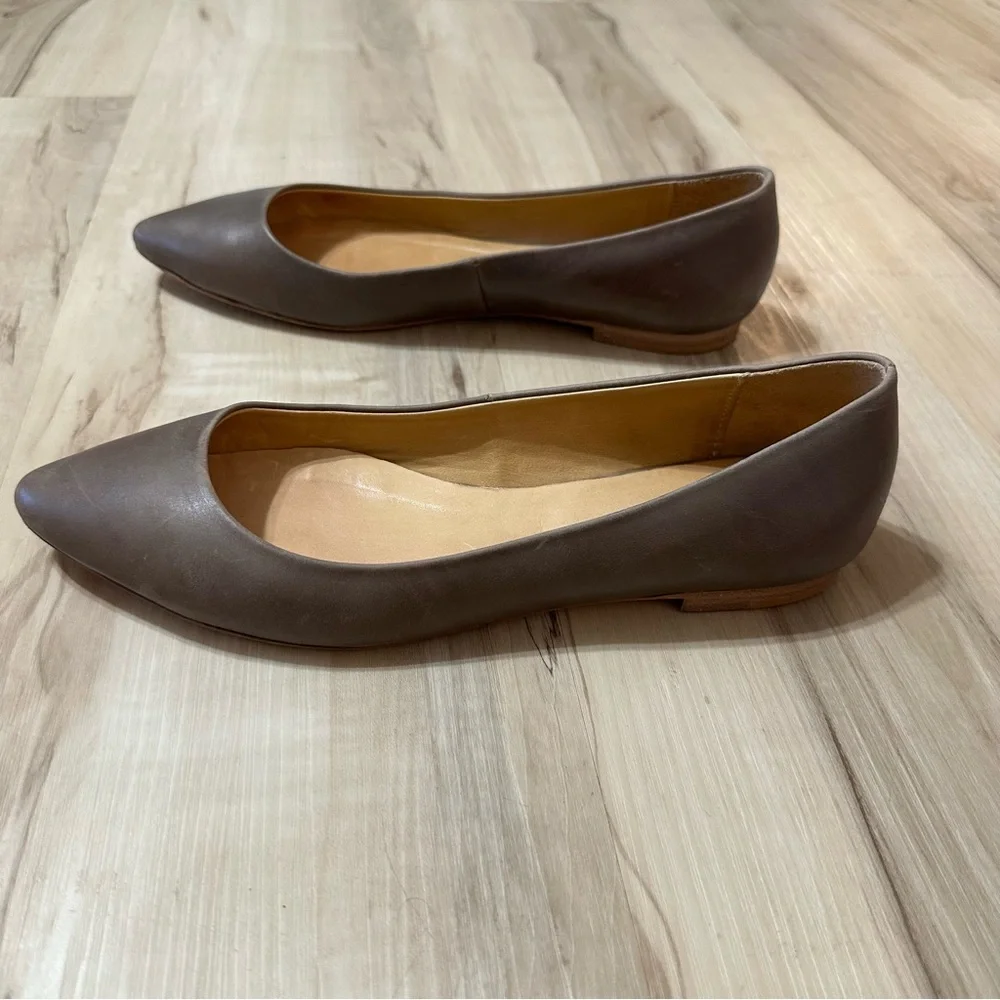 Nisolo Dove Grey Ava Ballerina‎ Leather Flat Size 8 - Picture 4 of 9